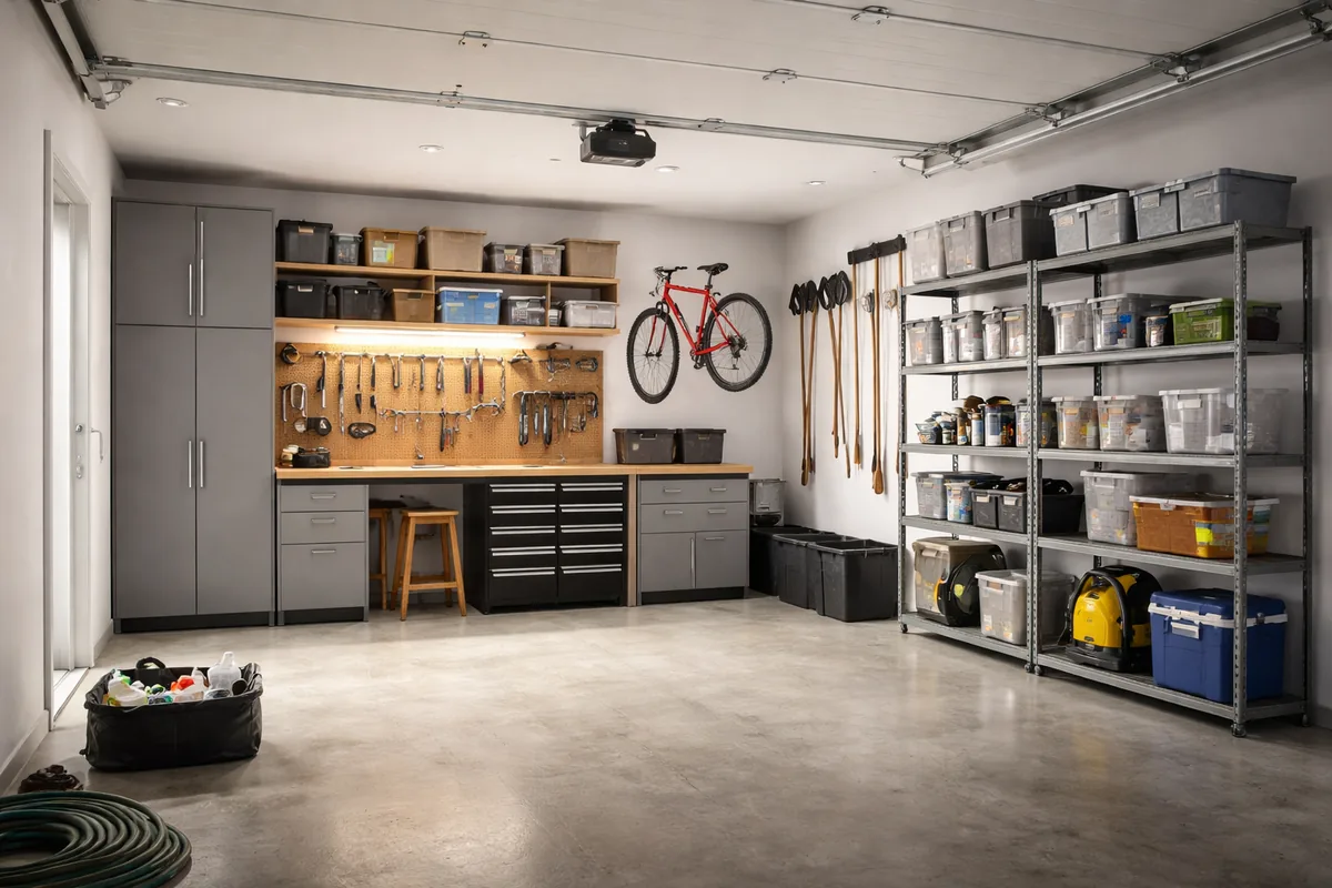 Comment créer un espace de rangement fonctionnel dans un garage de 20 m²